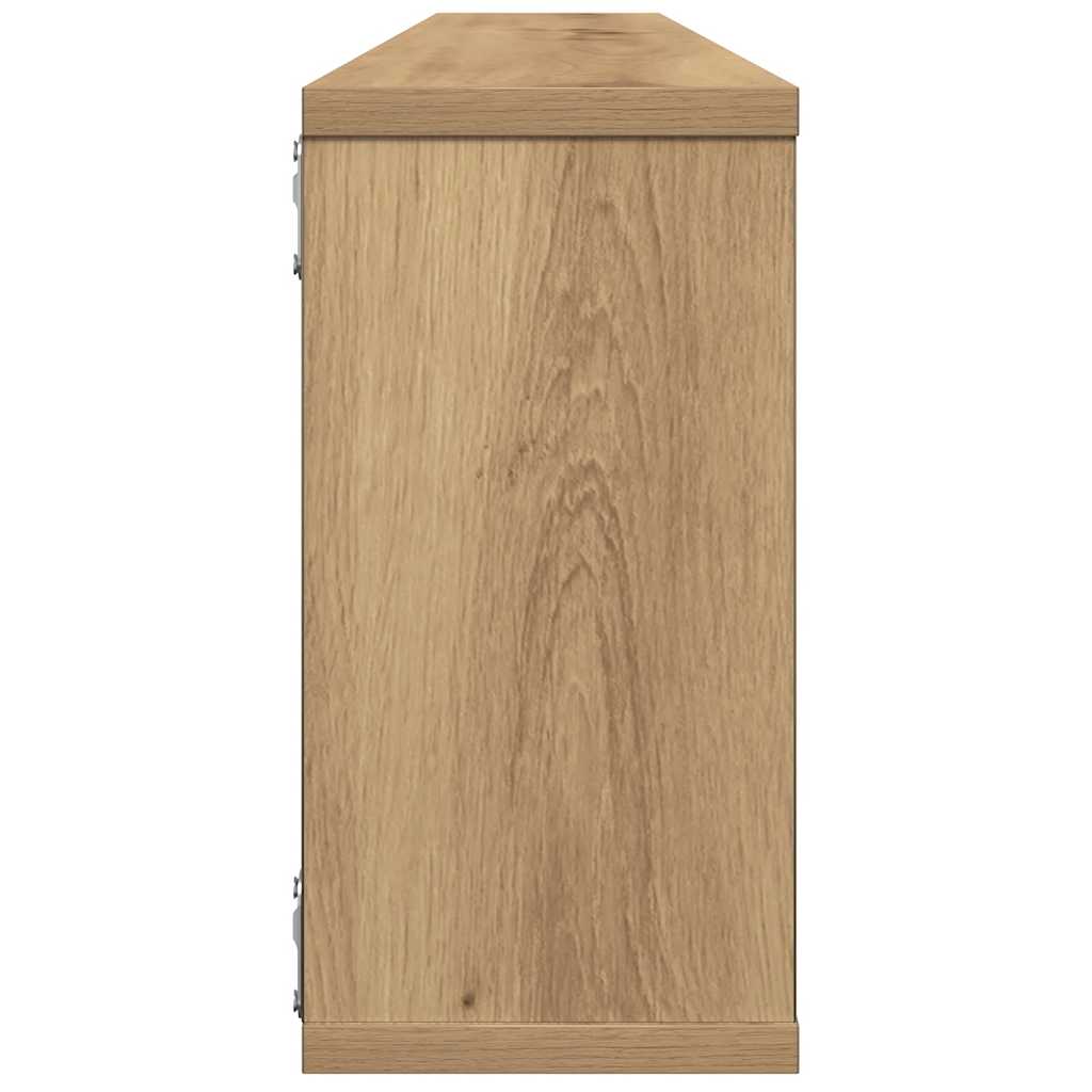 vidaXL Wall Cube Shelves 2 pcs Artisan Oak 100x15x30 cm Engineered Wood