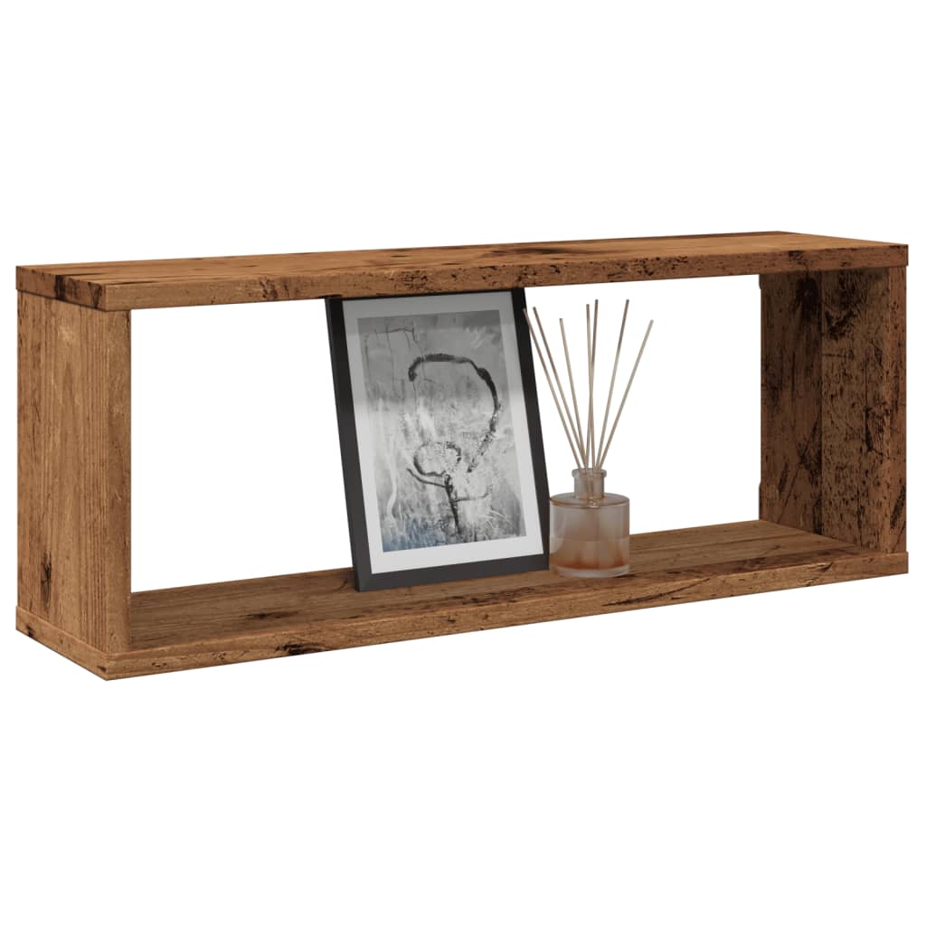 vidaXL Wall Cube Shelves 6 pcs Old Wood 60x15x23 cm Engineered Wood