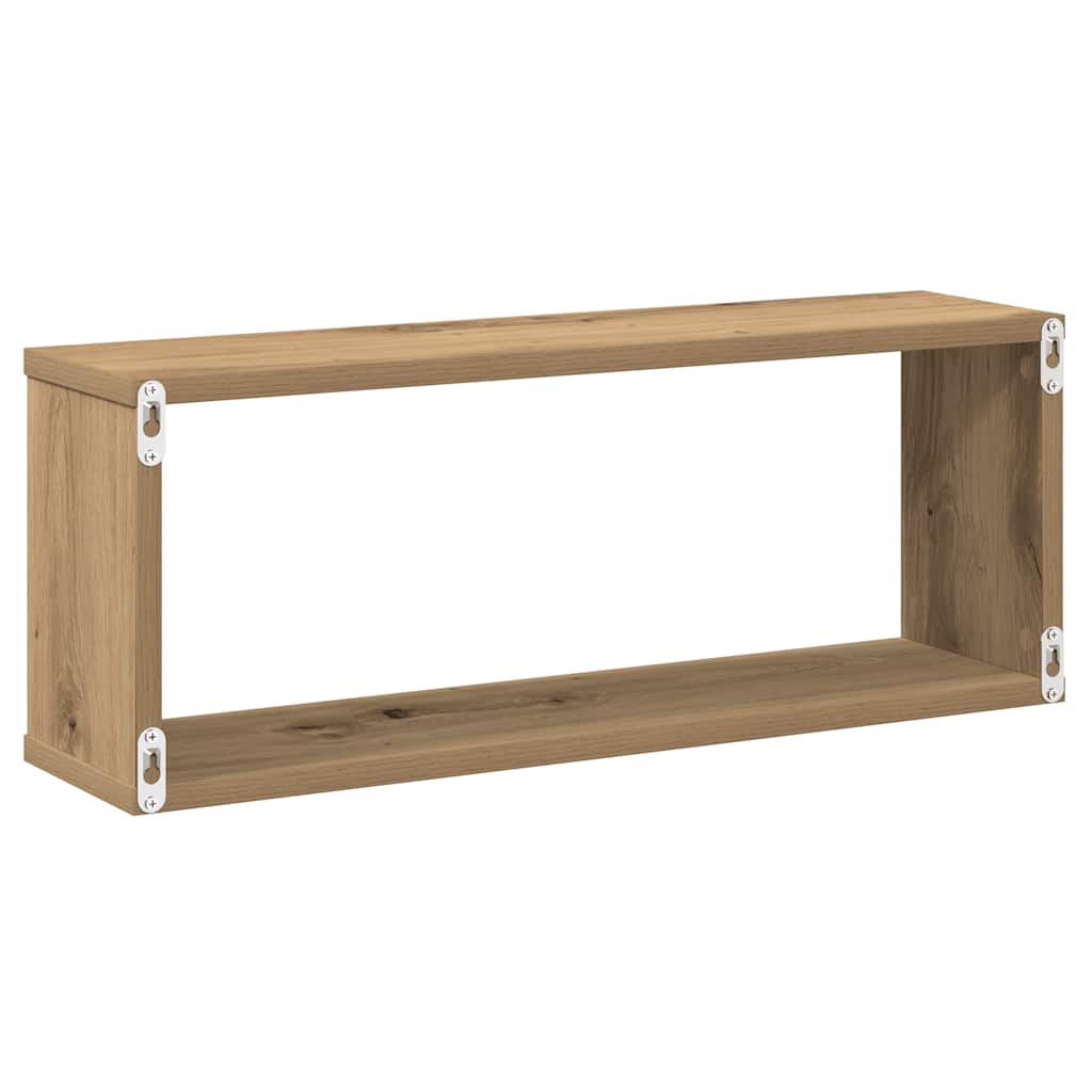 vidaXL Wall Cube Shelves 4 pcs Artisan Oak 60x15x23 cm Engineered Wood