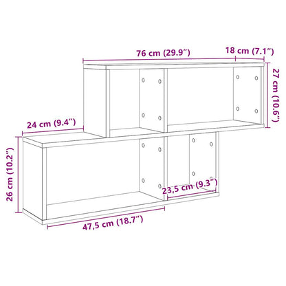 vidaXL Wall Shelf Old Wood 100x18x53 cm Engineered Wood