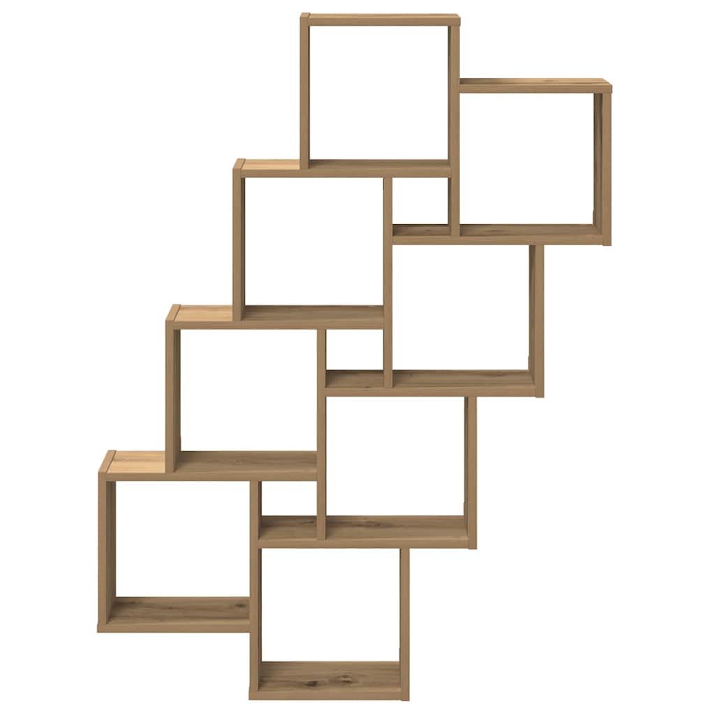 vidaXL Wall Cube Shelf Artisan Oak 90x15x119.5 cm Engineered Wood