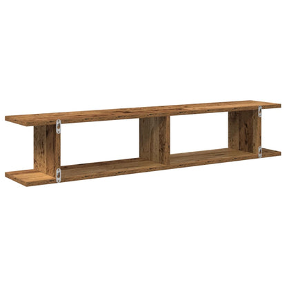 vidaXL Wall Shelves 2 pcs Old Wood 105x18x20 cm Engineered Wood