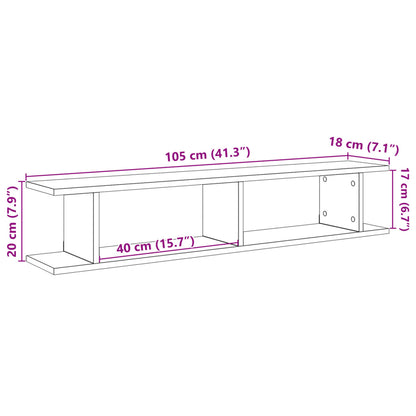 vidaXL Wall Shelves 2 pcs Old Wood 105x18x20 cm Engineered Wood