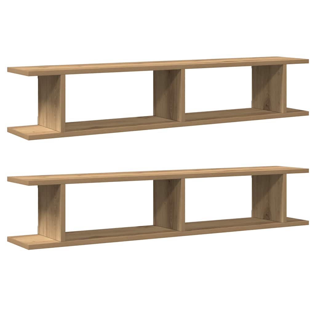 vidaXL Wall Shelves 2 pcs Artisan Oak 105x18x20 cm Engineered Wood