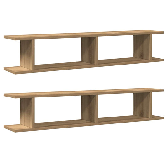 vidaXL Wall Shelves 2 pcs Artisan Oak 105x18x20 cm Engineered Wood