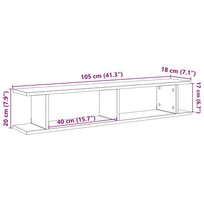 vidaXL Wall Shelves 2 pcs Artisan Oak 105x18x20 cm Engineered Wood