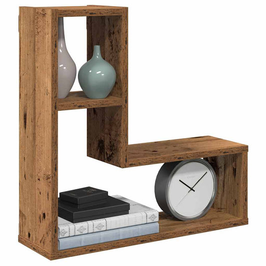 vidaXL Wall Cube Shelves 2 pcs Old Wood 50x15x50 cm Engineered Wood