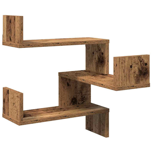 vidaXL Wall Shelf Wall-Mounted Old Wood 40 x 40 x 49.5 cm