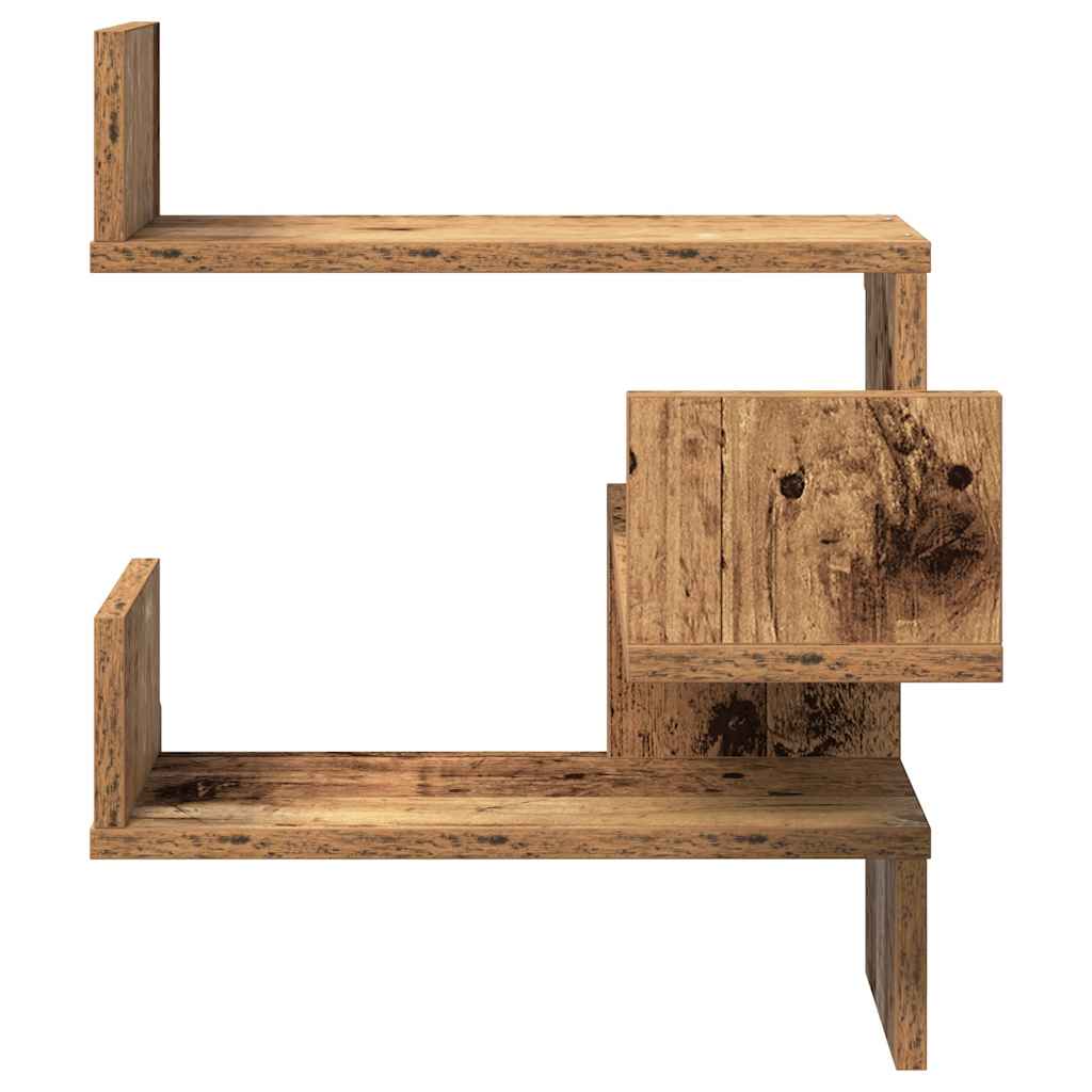 vidaXL Wall Shelf Wall-Mounted Old Wood 40 x 40 x 49.5 cm