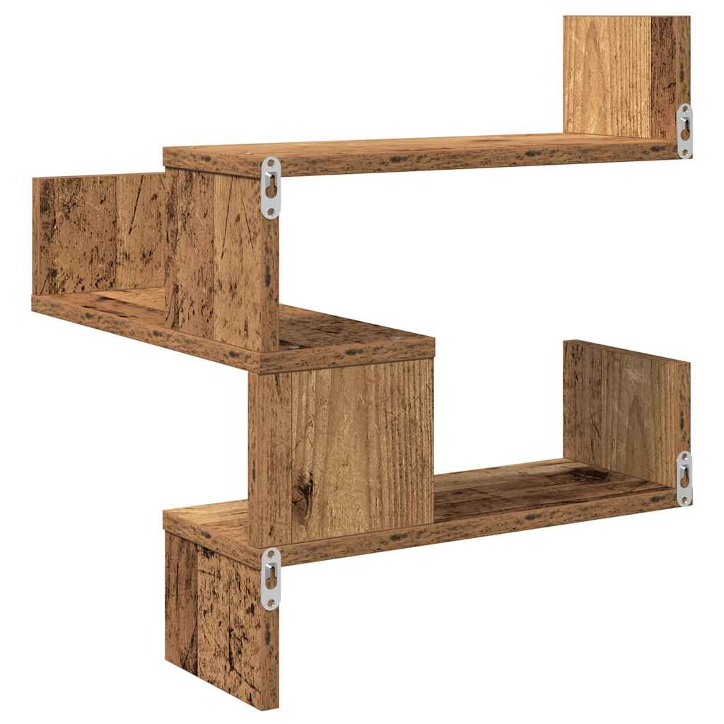 vidaXL Wall Shelf Wall-Mounted Old Wood 40 x 40 x 49.5 cm