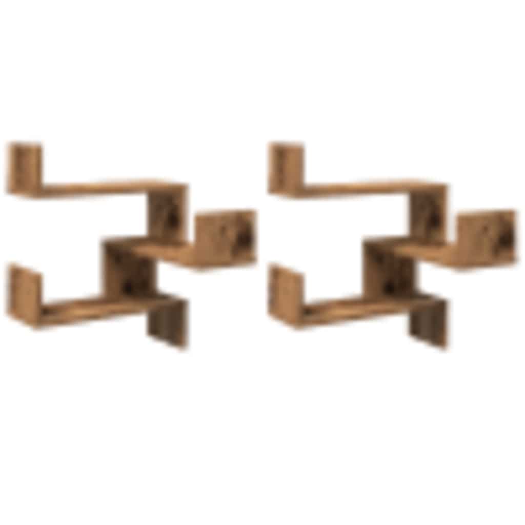 vidaXL Wall Corner Shelves 2 pcs Old Wood 40x40x49.5cm Engineered Wood