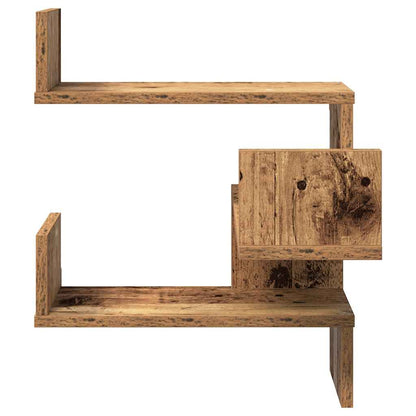 vidaXL Wall Corner Shelves 2 pcs Old Wood 40x40x49.5 cm Engineered Wood