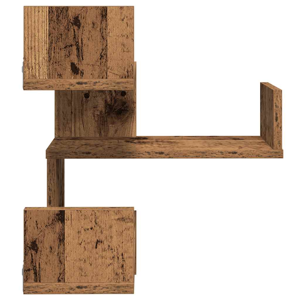 vidaXL Wall Corner Shelves 2 pcs Old Wood 40x40x49.5 cm Engineered Wood