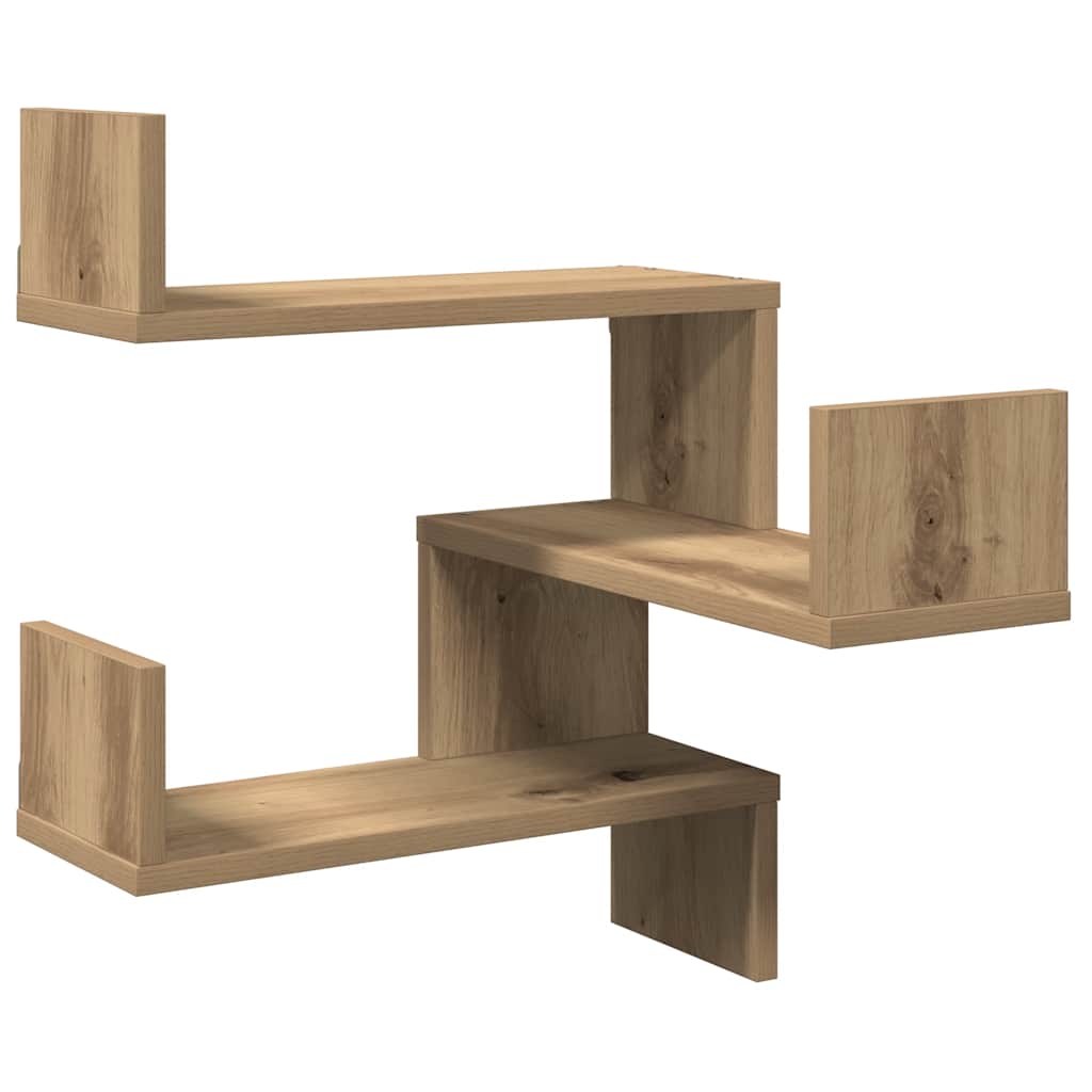 vidaXL Wall Corner Shelves 2 pcs Artisan Oak 40x40x49,5 cm Engineered Wood