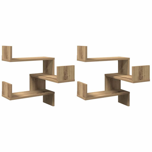 vidaXL Wall Corner Shelves 2 pcs Artisan Oak 40x40x49.5 cm