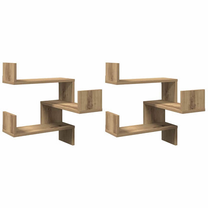 vidaXL Wall Corner Shelves 2 pcs Artisan Oak 40x40x49,5 cm Engineered Wood