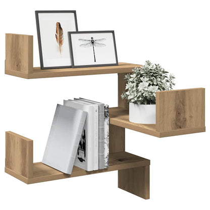 vidaXL Wall Corner Shelves 2 pcs Artisan Oak 40x40x49,5 cm Engineered Wood