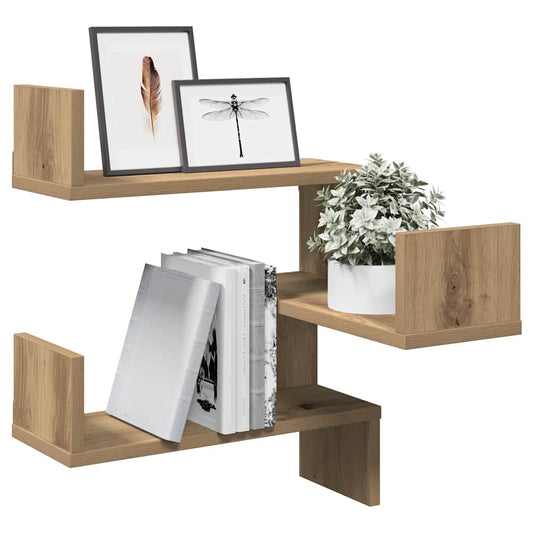 vidaXL Wall Corner Shelves 2 pcs Artisan Oak 40x40x49.5 cm