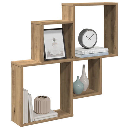 vidaXL Wall Shelf Artisan Oak 80x15x78.5 cm Engineered Wood