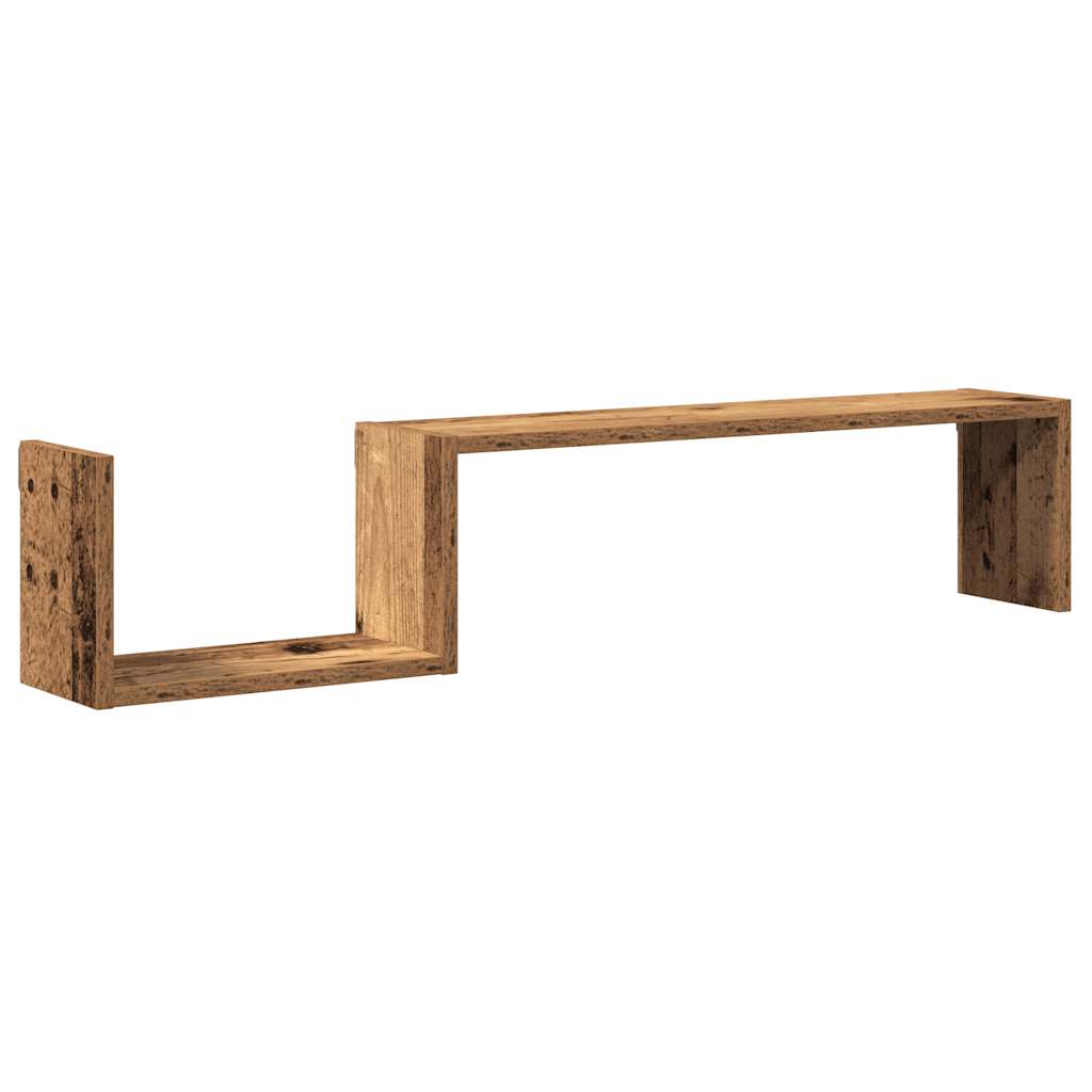 vidaXL Wall Shelves 2 pcs Old Wood 100x15x20 cm Engineered Wood