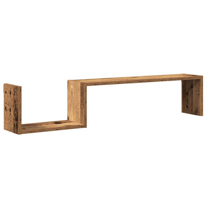 vidaXL Wall Shelves 2 pcs Old Wood 100x15x20 cm Engineered Wood