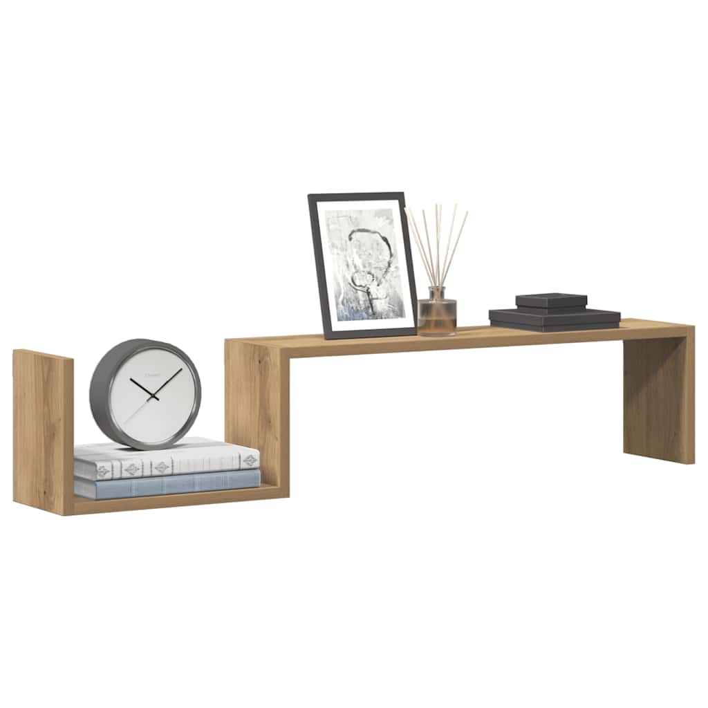 vidaXL Wall Shelves 2 pcs Artisan Oak 100x15x20 cm Engineered Wood