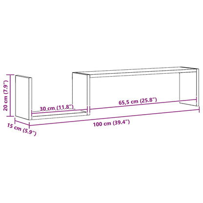 vidaXL Wall Shelves 2 pcs Artisan Oak 100x15x20 cm Engineered Wood