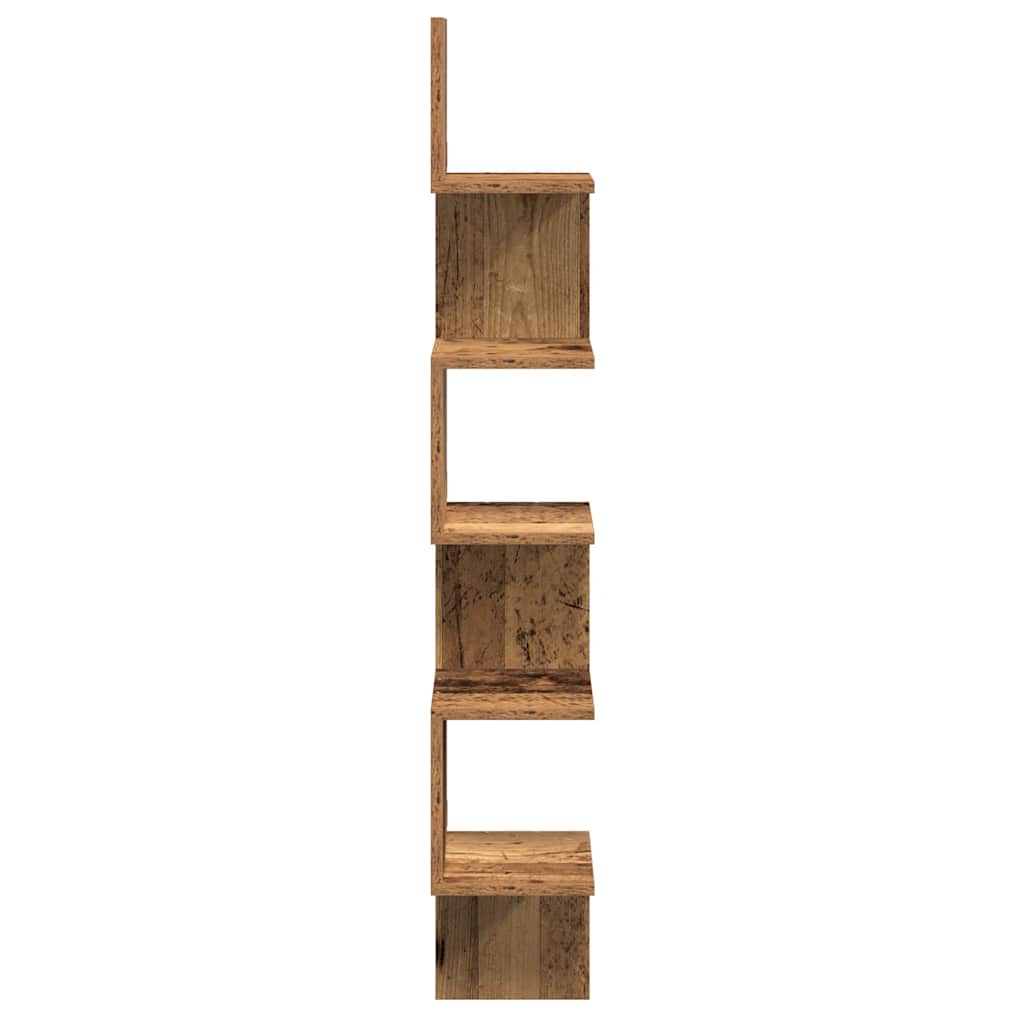 vidaXL Wall Corner Shelf Old Wood 20x20x127,5 cm Engineered Wood