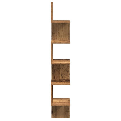 vidaXL Wall Corner Shelf Old Wood 20x20x127,5 cm Engineered Wood