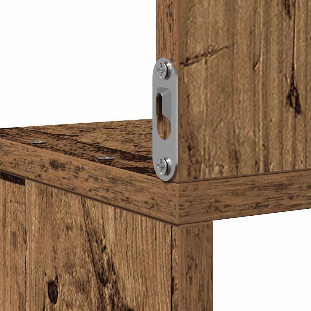 vidaXL Wall Corner Shelf Old Wood 20x20x127,5 cm Engineered Wood