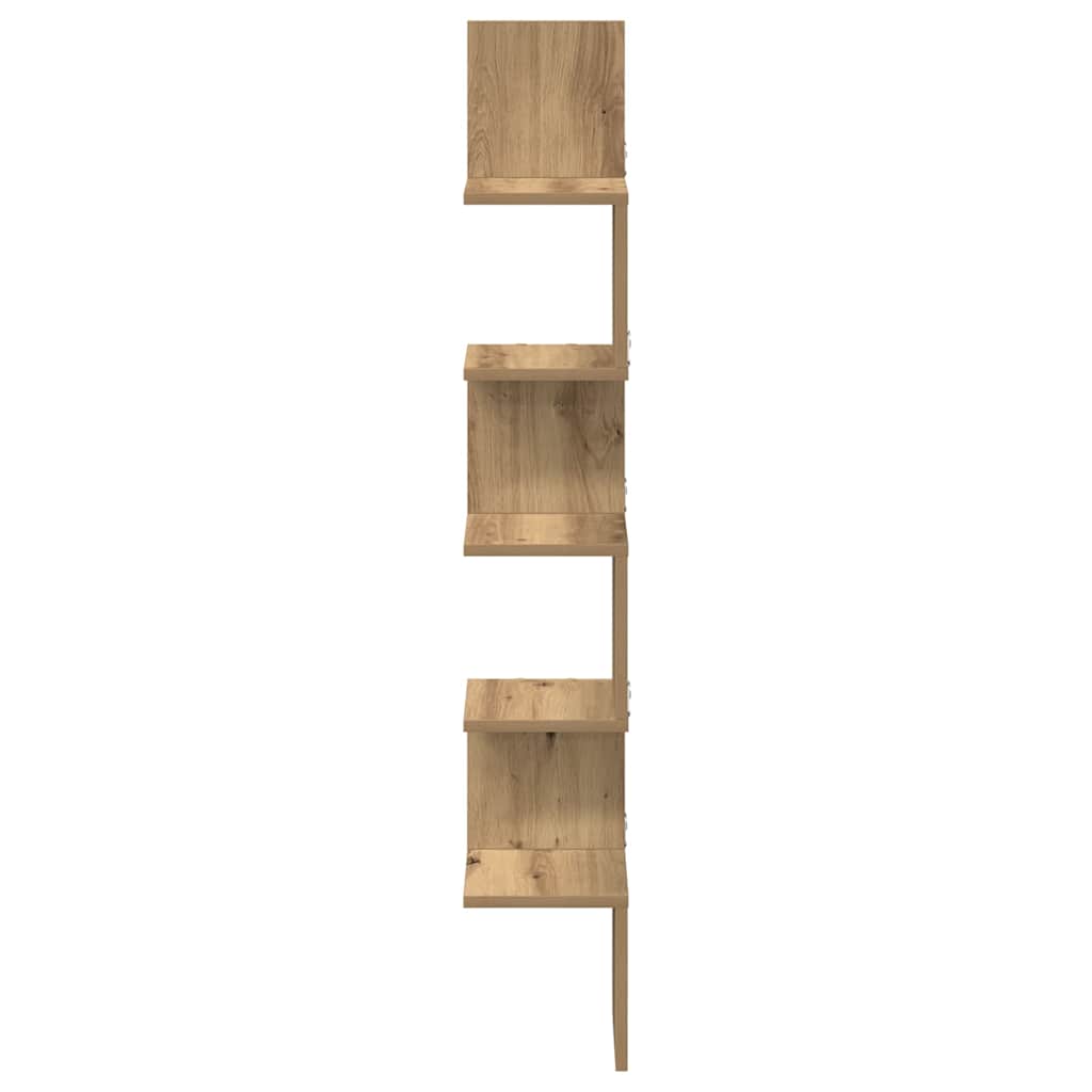 vidaXL Wall Corner Shelf Artisan Oak 20x20x127.5 cm Engineered Wood