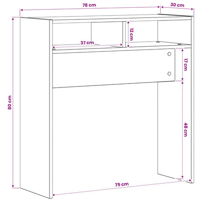 vidaXL Console Table Old Wood 78x30x80 cm Engineered Wood