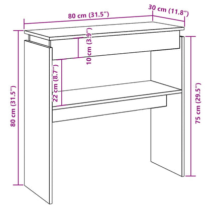 vidaXL Console Table Artisan Oak 80x30x80 cm Engineered Wood