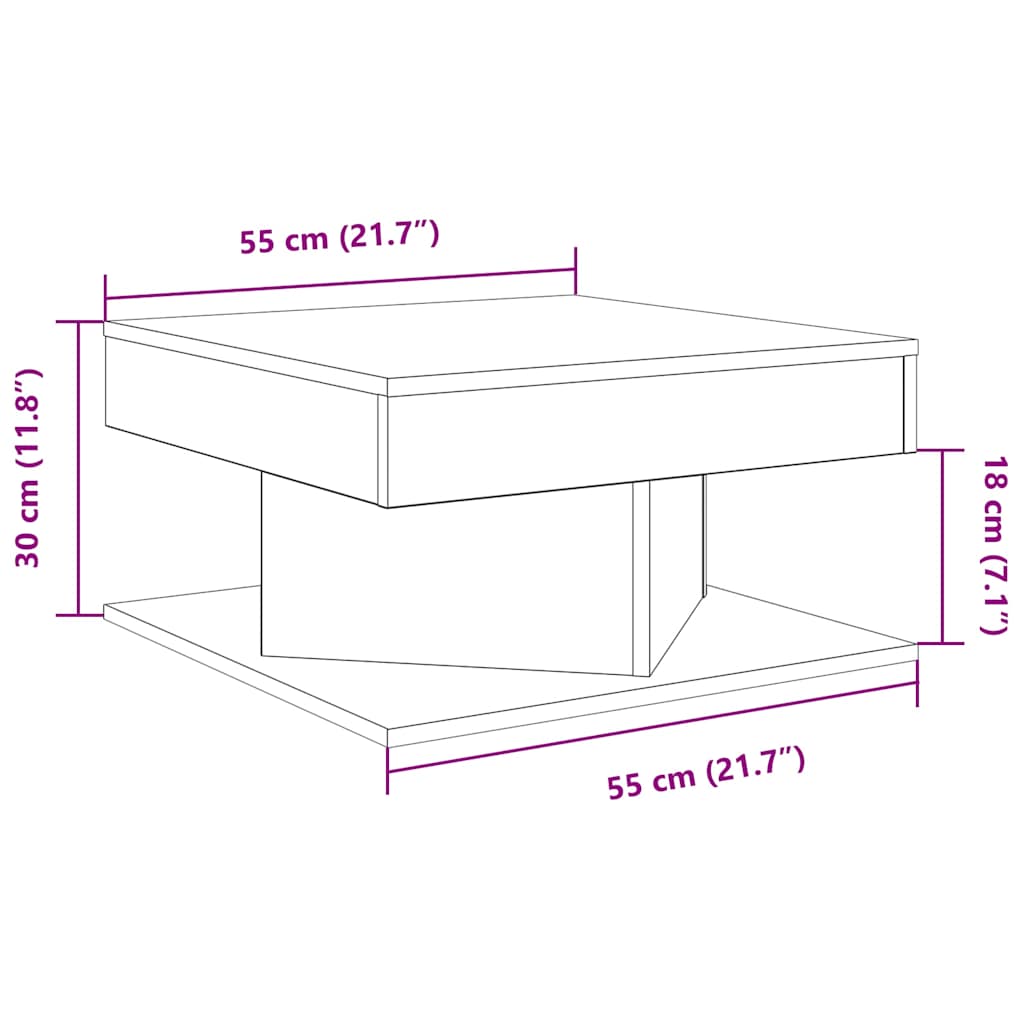 vidaXL Coffee Table Old Wood 55x55x30 cm Engineered Wood