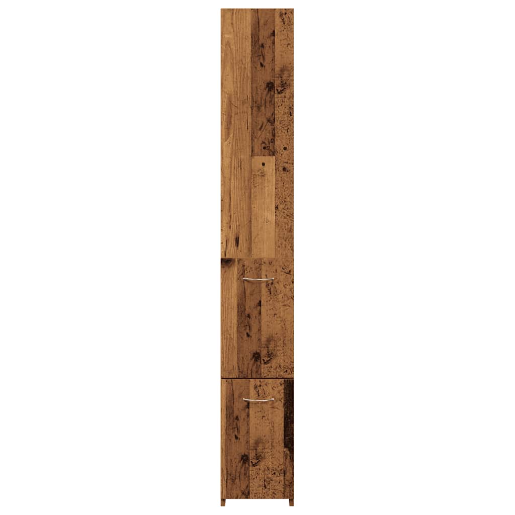 vidaXL Bathroom Cabinet Old Wood 25x25x170 cm Engineered Wood
