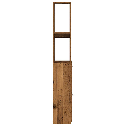 vidaXL Bathroom Cabinet Old Wood 25x25x170 cm Engineered Wood