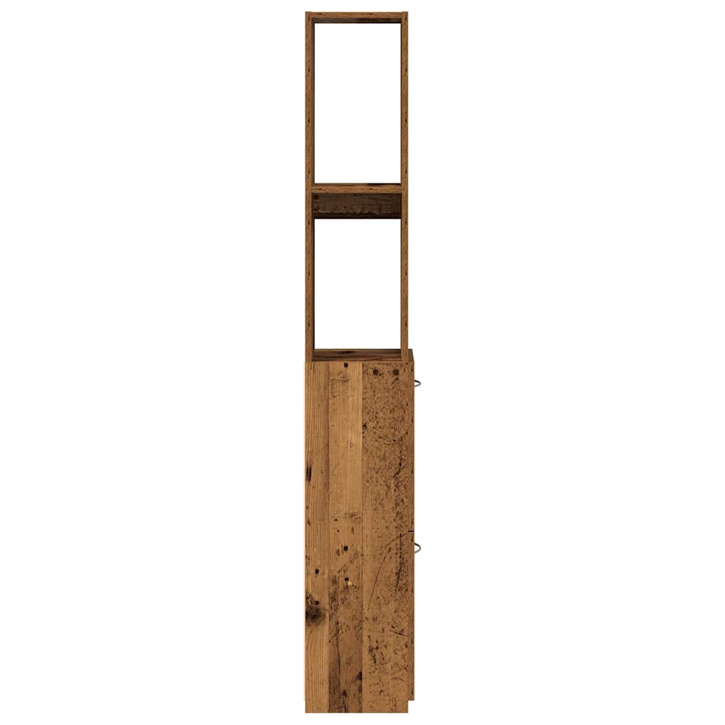 vidaXL Bathroom Cabinet Old Wood 25x25x170 cm Engineered Wood