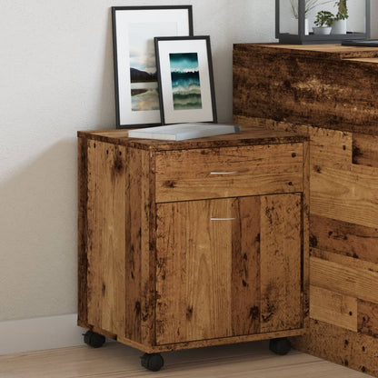 vidaXL Rolling Cabinet Old Wood 45x38x54 cm Engineered Wood