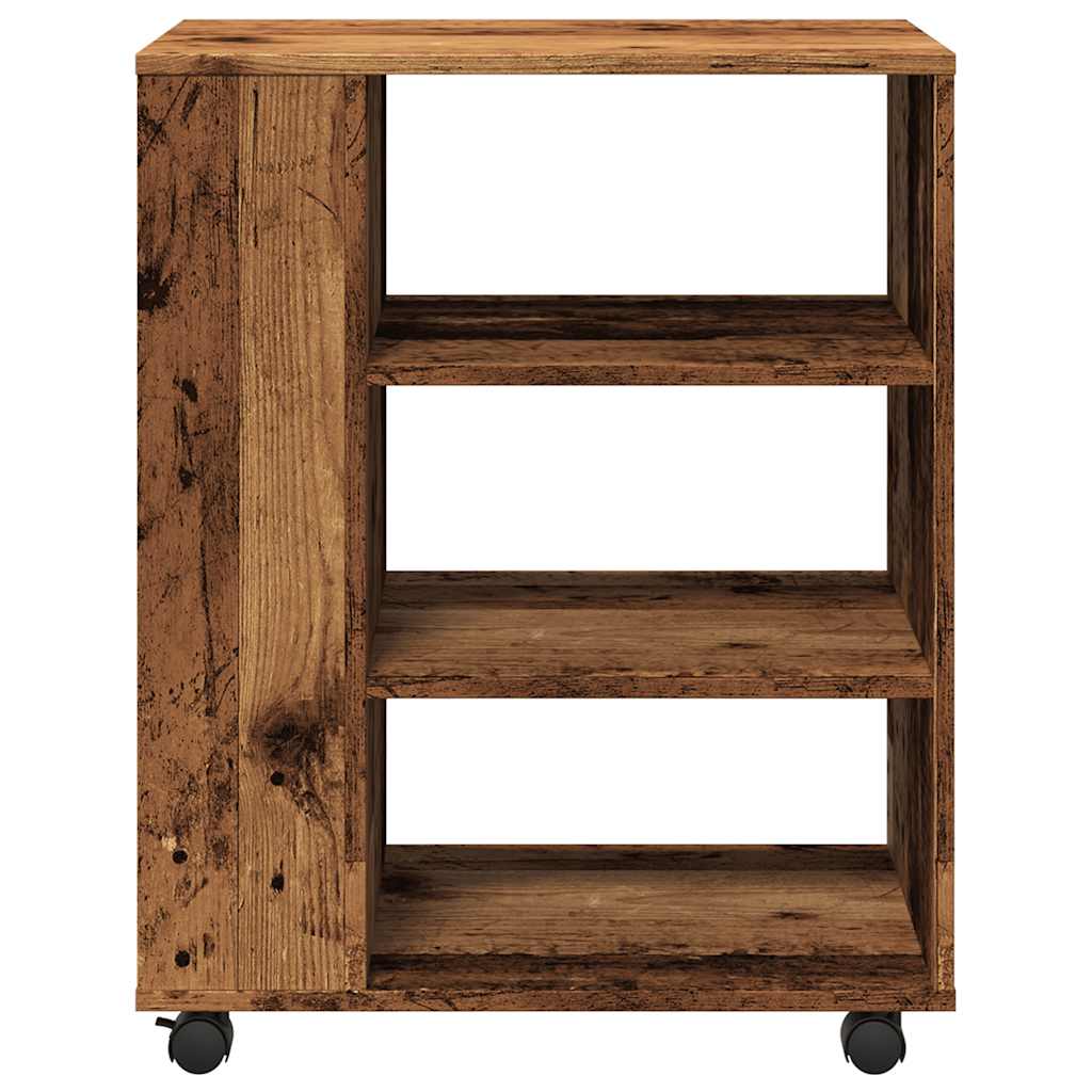 vidaXL Rolling Cabinet Old Wood 60x35x75 cm Engineered Wood