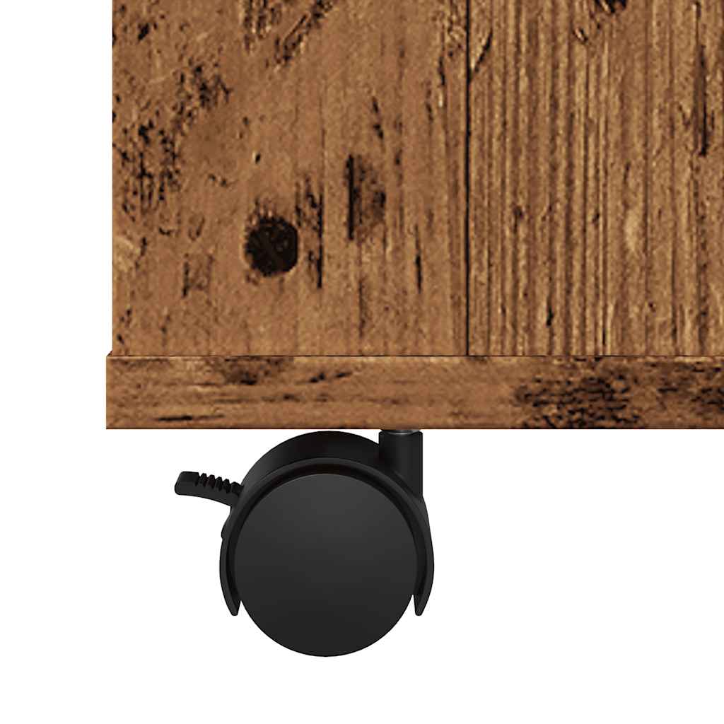 vidaXL Rolling Cabinet Old Wood 60x35x75 cm Engineered Wood
