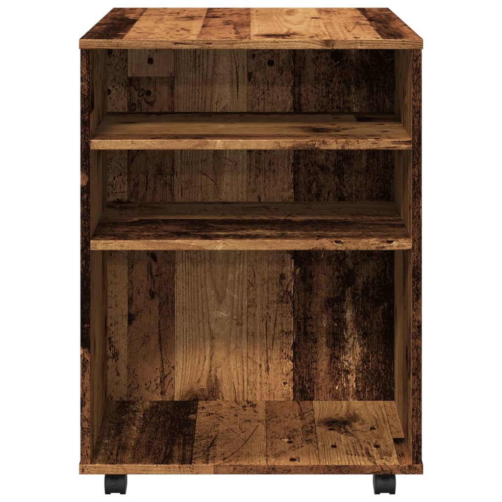 vidaXL Rolling Cabinet Old Wood 60x53x72 cm Engineered Wood