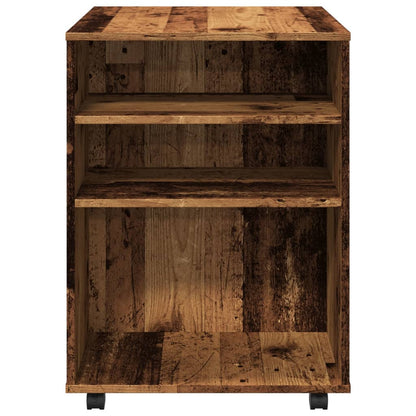 vidaXL Rolling Cabinet Old Wood 60x53x72 cm Engineered Wood