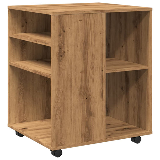 vidaXL Rolling Cabinet Artisan Oak 60x53x72 cm Engineered Wood