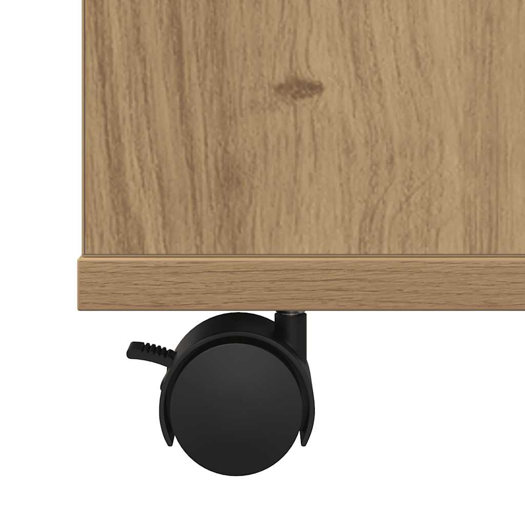 vidaXL Rolling Cabinet Artisan Oak 60x53x72 cm Engineered Wood
