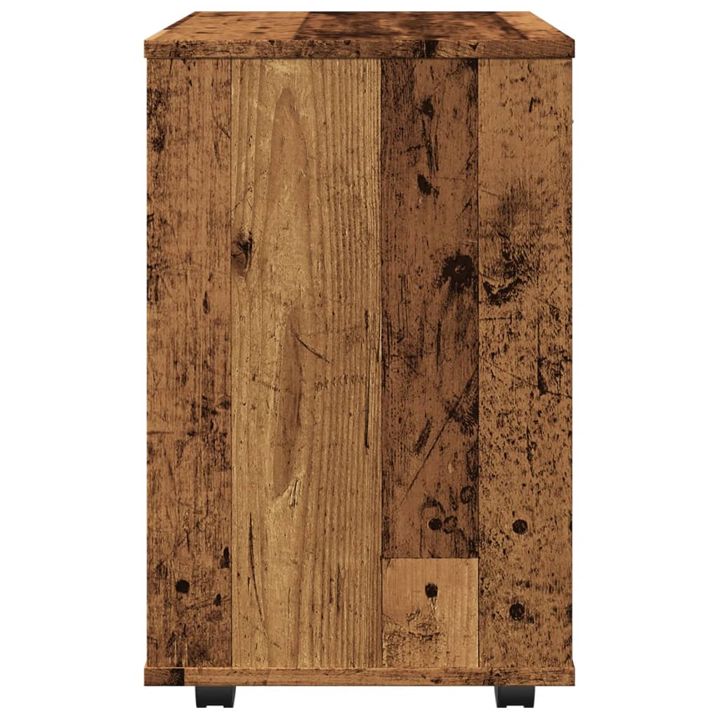 vidaXL Rolling Cabinet Old Wood 46x36x59 cm Engineered Wood