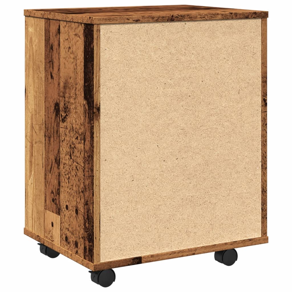vidaXL Rolling Cabinet Old Wood 46x36x59 cm Engineered Wood