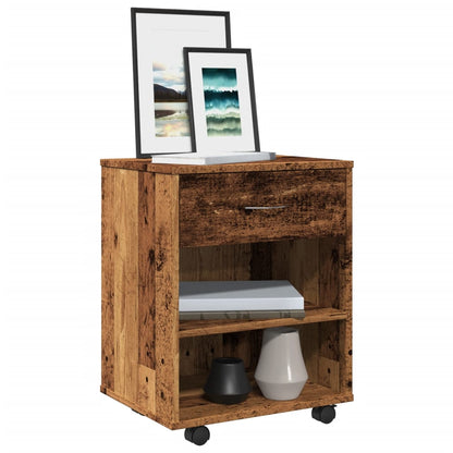 vidaXL Rolling Cabinet Old Wood 46x36x59 cm Engineered Wood