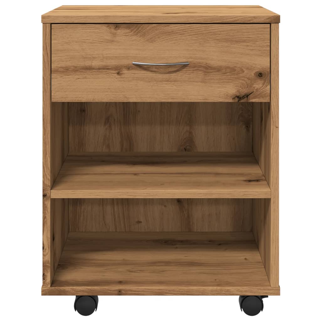 vidaXL Rolling Cabinet Artisan Oak 46x36x59 cm Engineered Wood