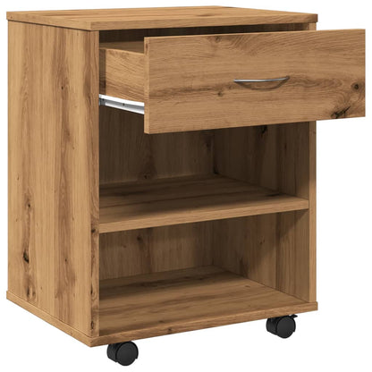 vidaXL Rolling Cabinet Artisan Oak 46x36x59 cm Engineered Wood