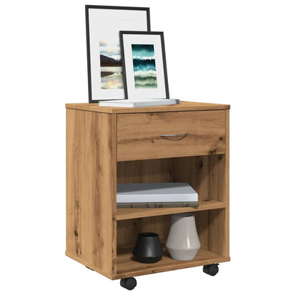 vidaXL Rolling Cabinet Artisan Oak 46x36x59 cm Engineered Wood